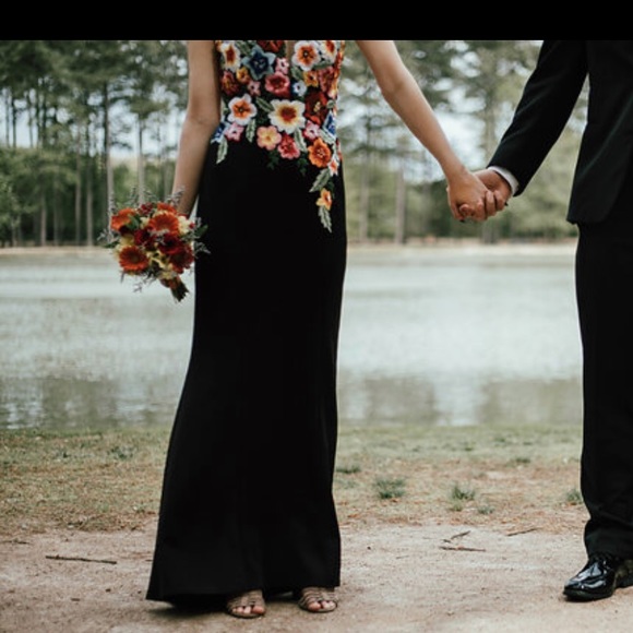 Black & Floral Jovani Prom Dress - Picture 3 of 4